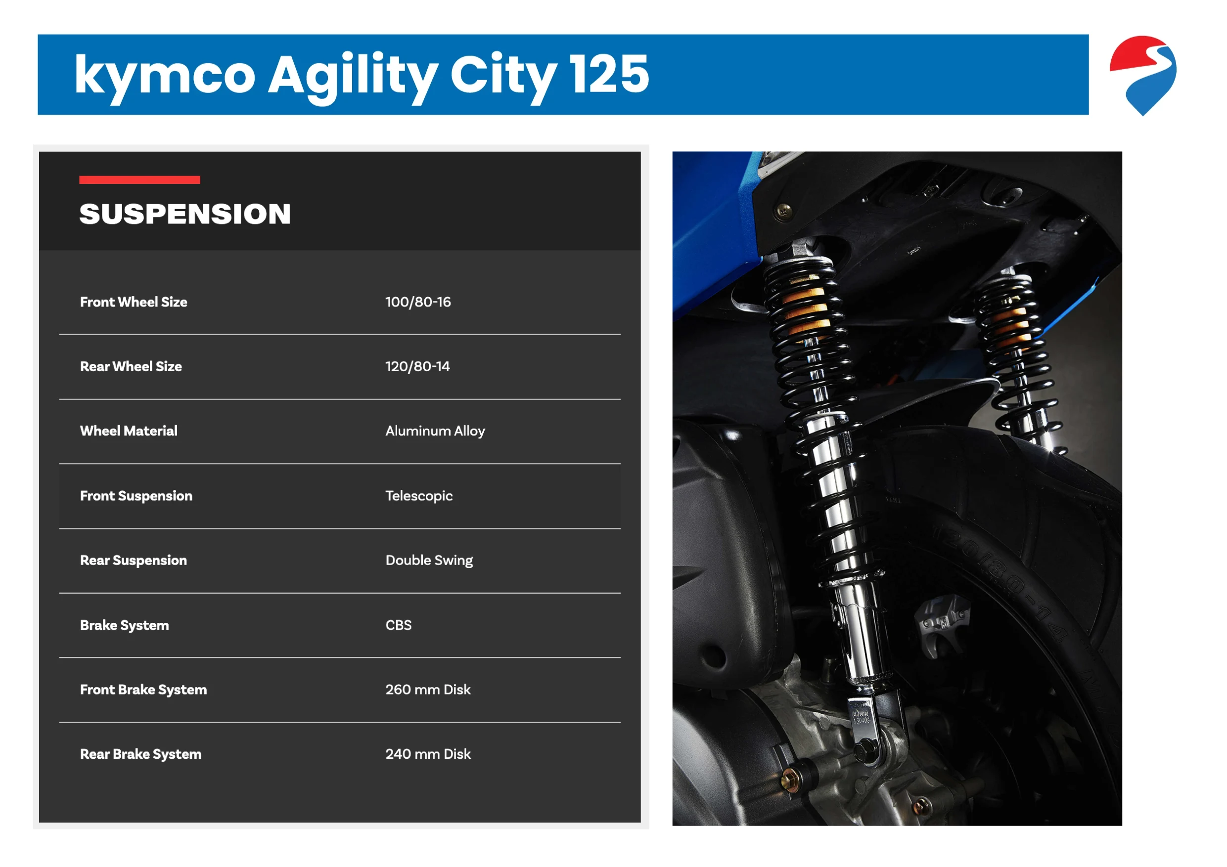 kymco agility city 125 suspension